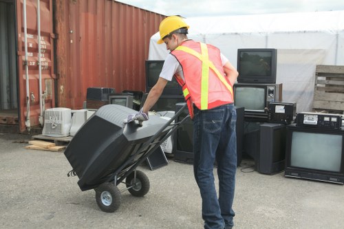 Professional waste clearance services being performed